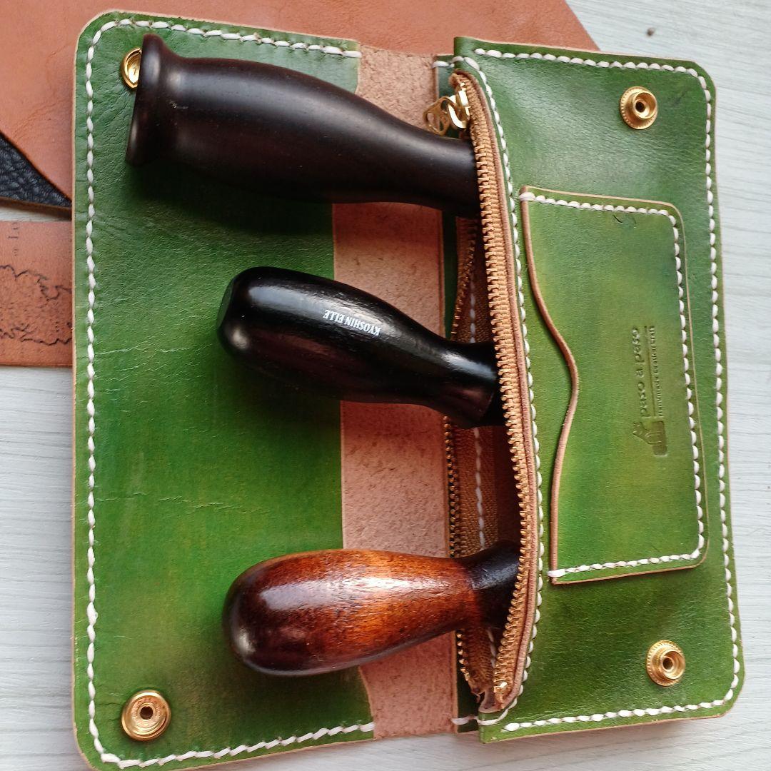 トラッカーウォレット ロング ハンドメイド グラデーション オリーブ