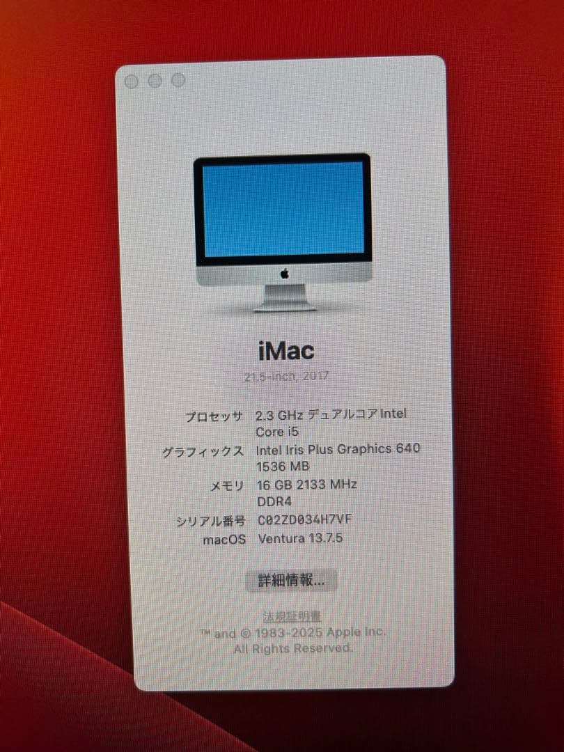 セール！Apple iMac 21.5インチ (A1418) 16g 1TB