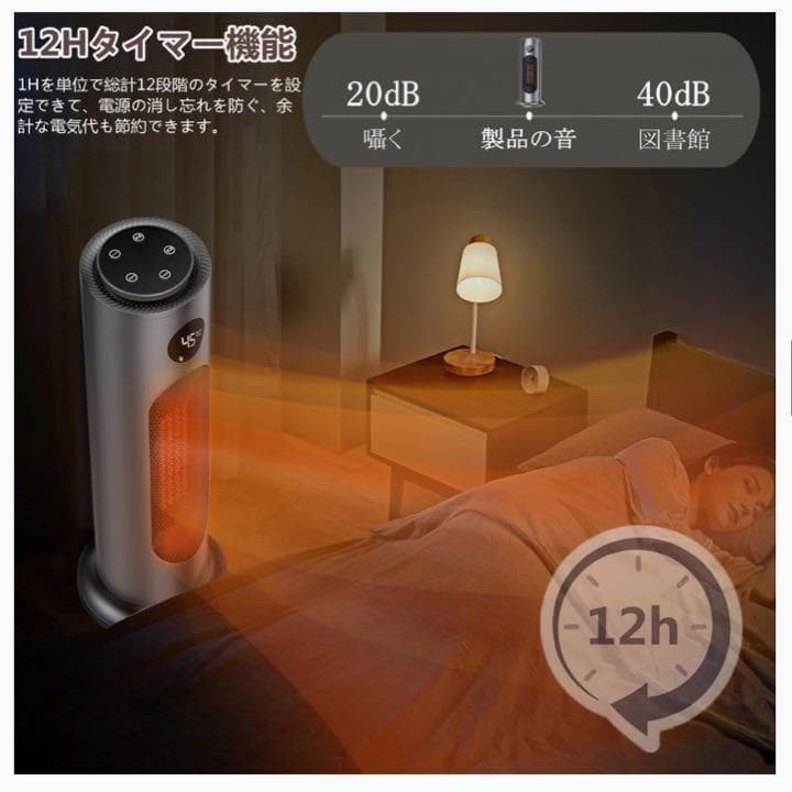 【PSE認証】セラミックヒーター 2秒速暖 3段階温度調節 日本語説明書