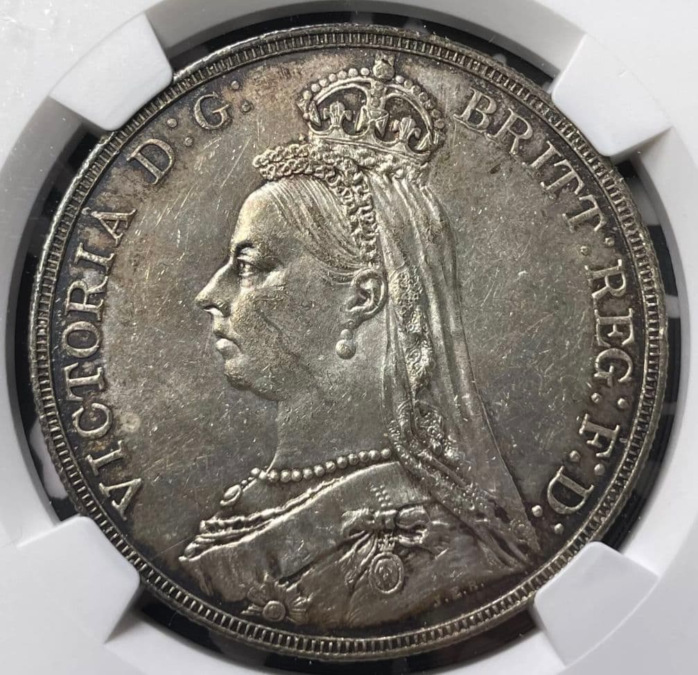 1889 イギリス MS62 ジュビリーヘッド ヴィクトリア女王 クラウン 銀貨