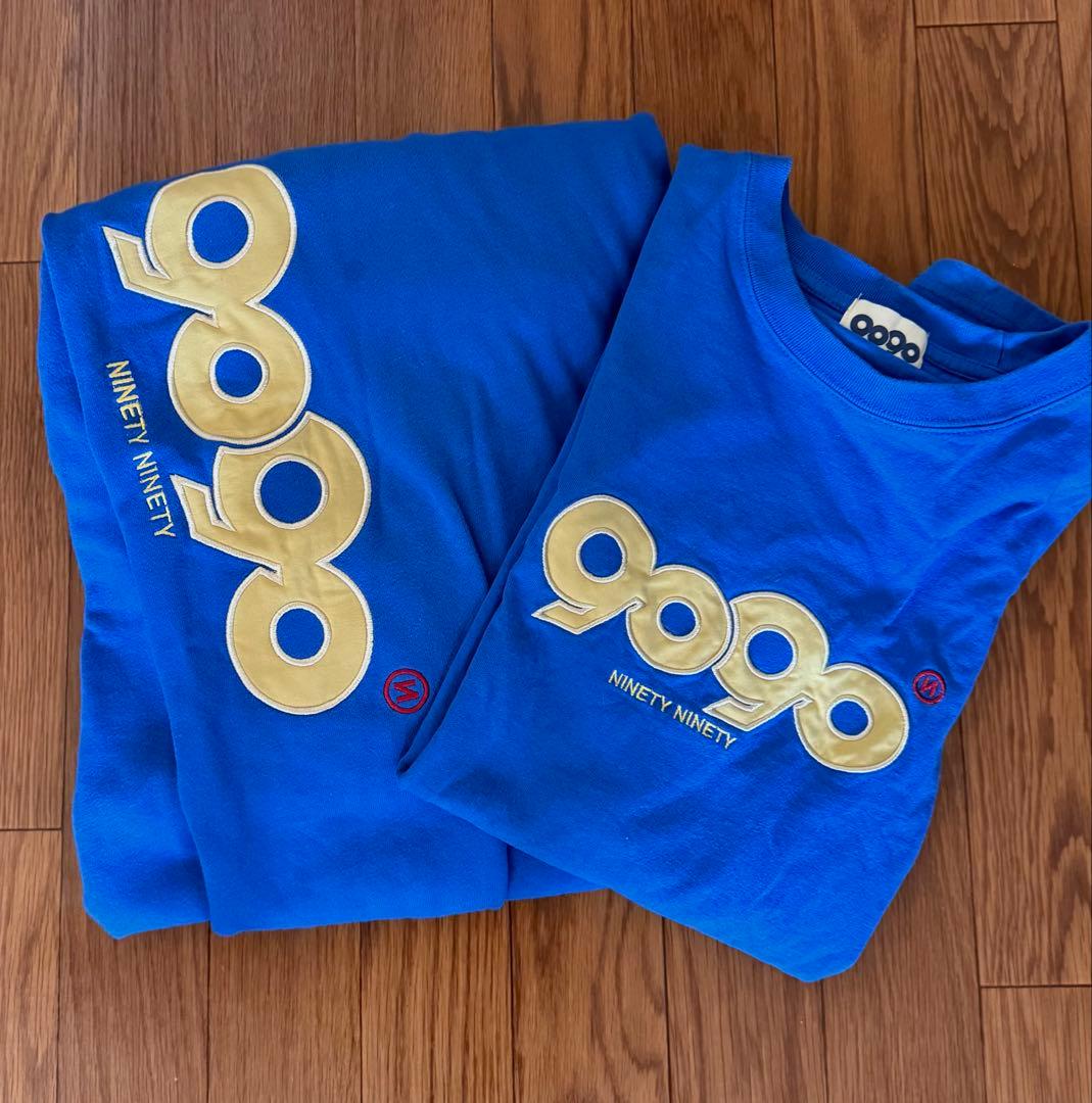 9090 ロゴ Tシャツ セットアップ XL ブルー 半袖 - メルカリ