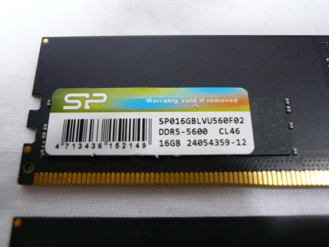 SP DDR5 32GB PC5-44800 5600 16GBx2枚