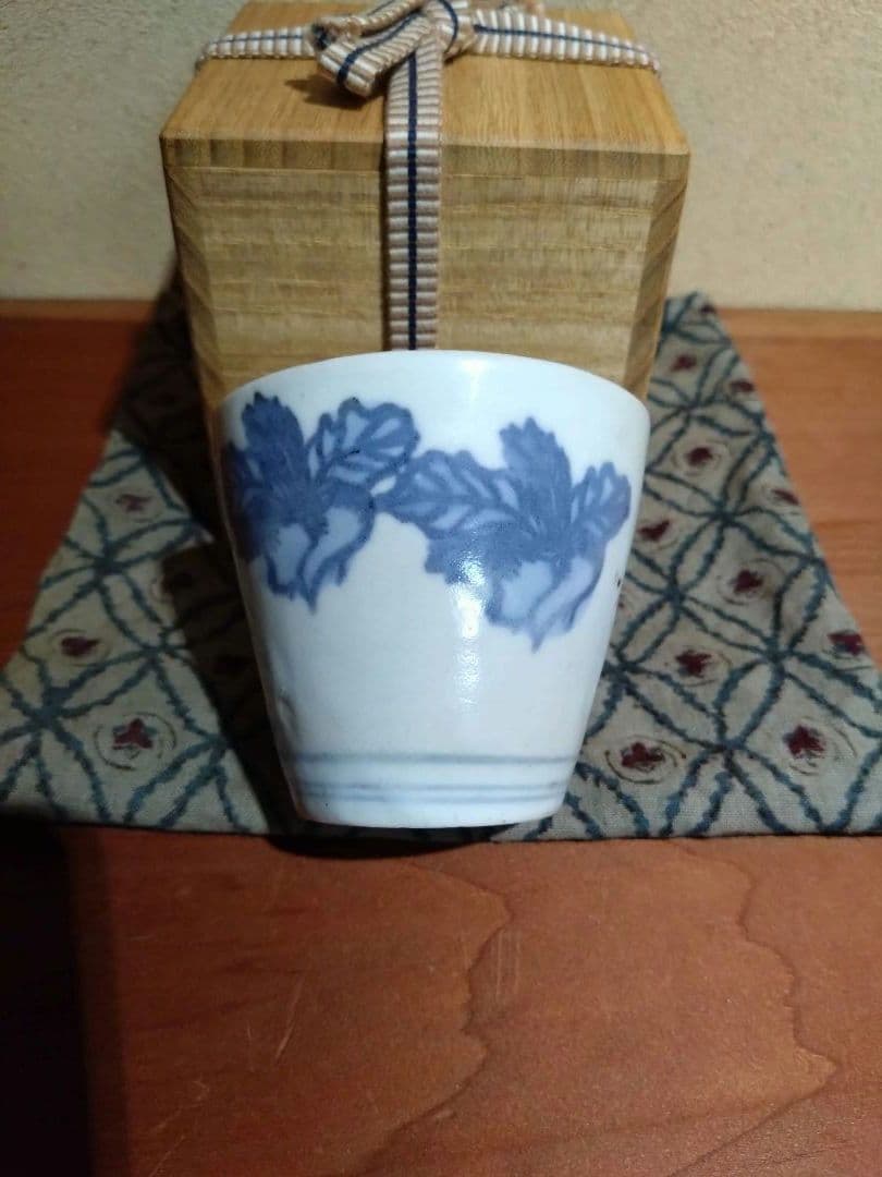 古伊万里 こんにゃく印判 大根と蕪 猪口 古印判 蒟蒻印判 民藝 - メルカリ