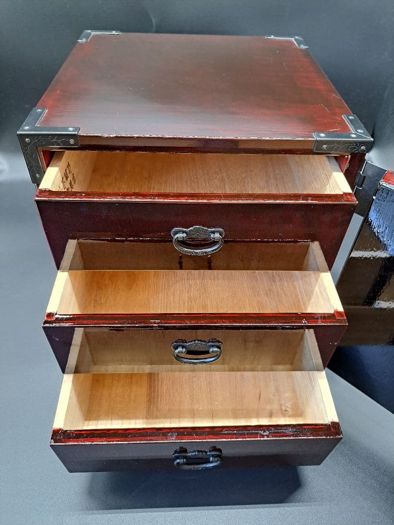 で*い様 仙台箪笥 唐獅子牡丹金具 渡辺家具 船箪笥 小タンス 和