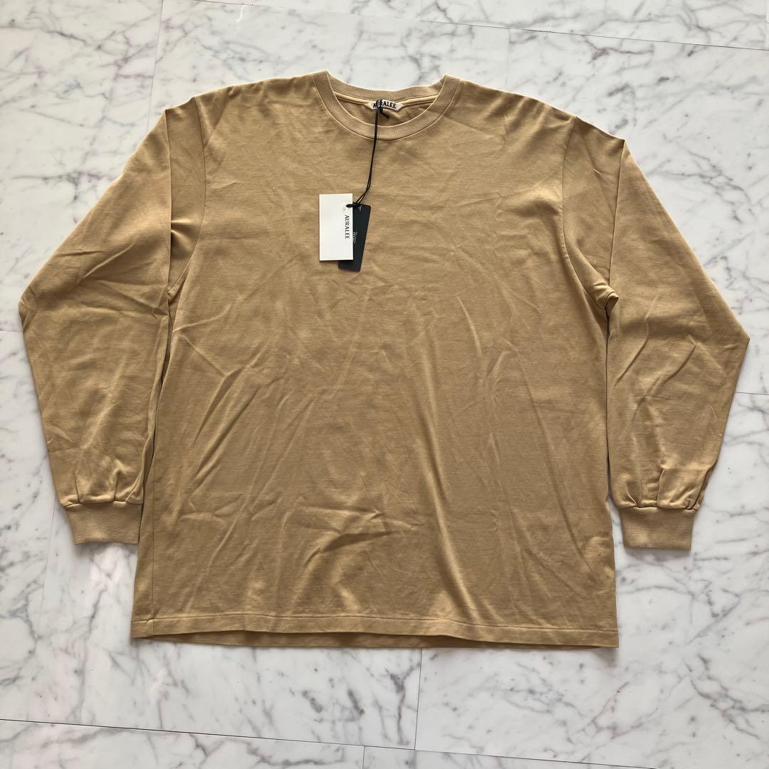 新品未使用】AURALEE ロングTシャツ ベージュ 4サイズ XL 日本製