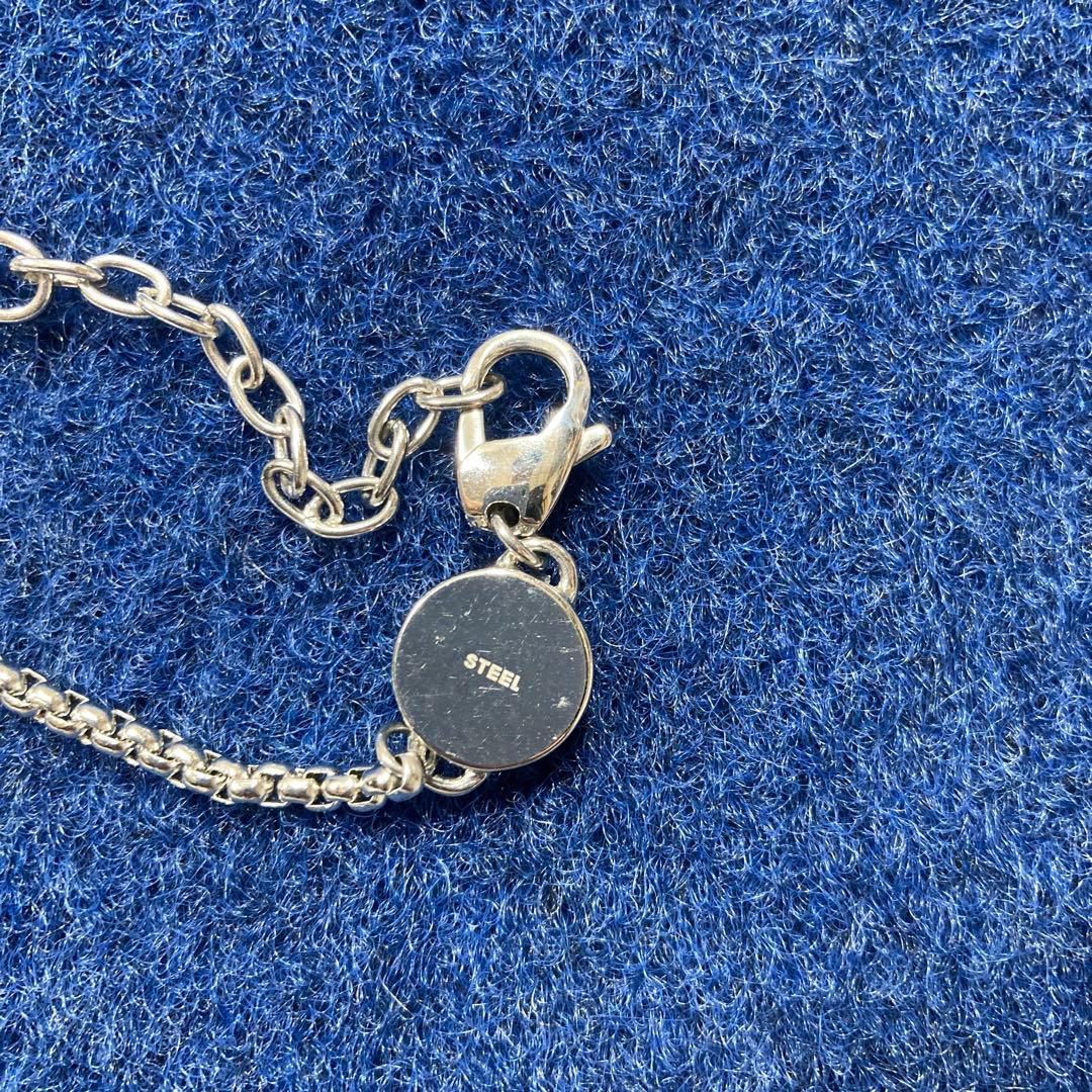 極美品 人気モデル ディーゼル シルバーネックレス ダブルリング