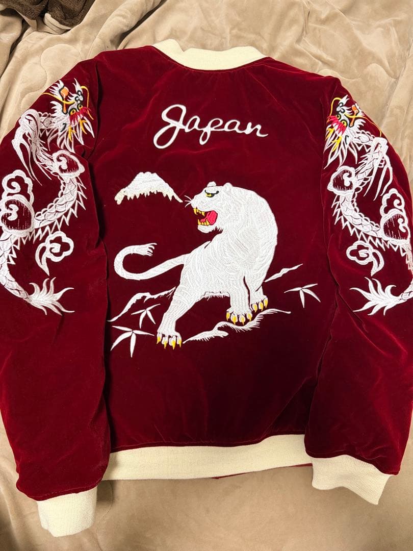 未使用 2面用 別珍 BILLVAN 虎龍鷲 日本限定スカジャン vintage