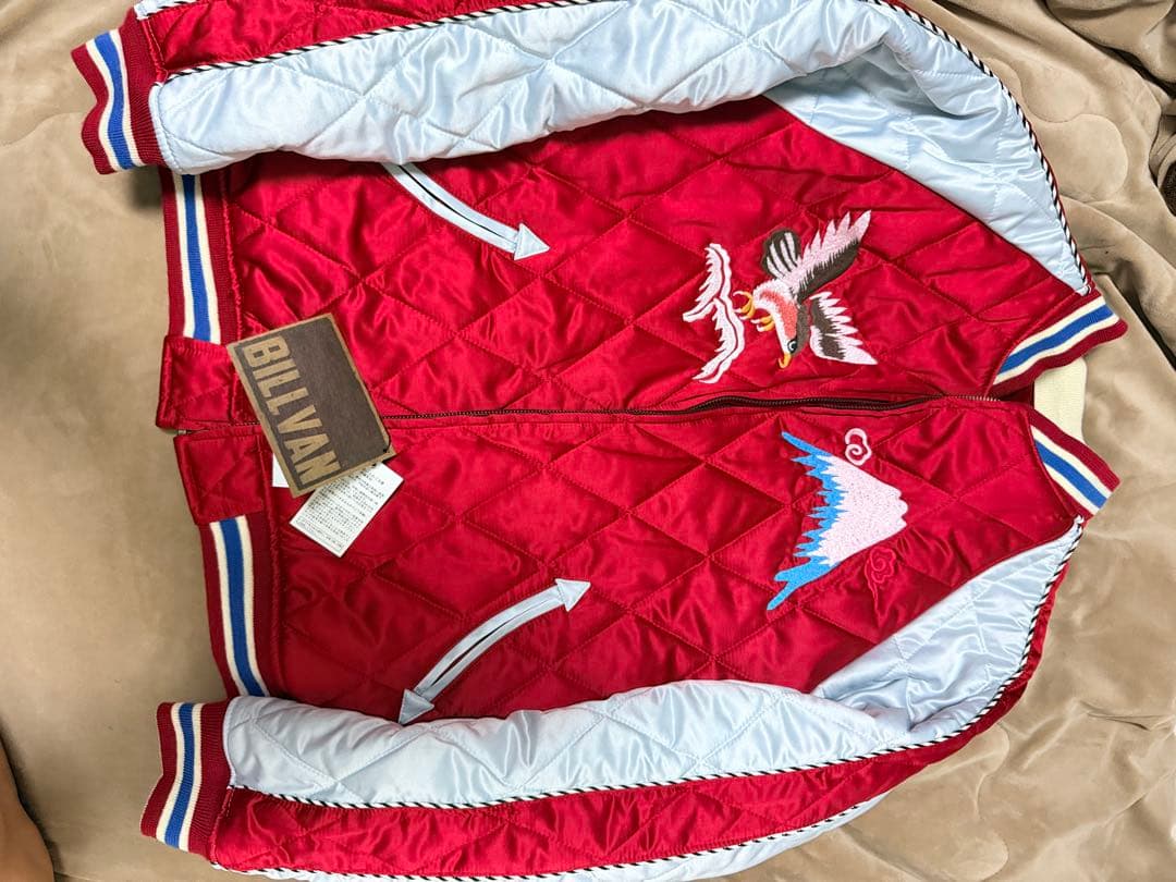 未使用 2面用 別珍 BILLVAN 虎龍鷲 日本限定スカジャン vintage