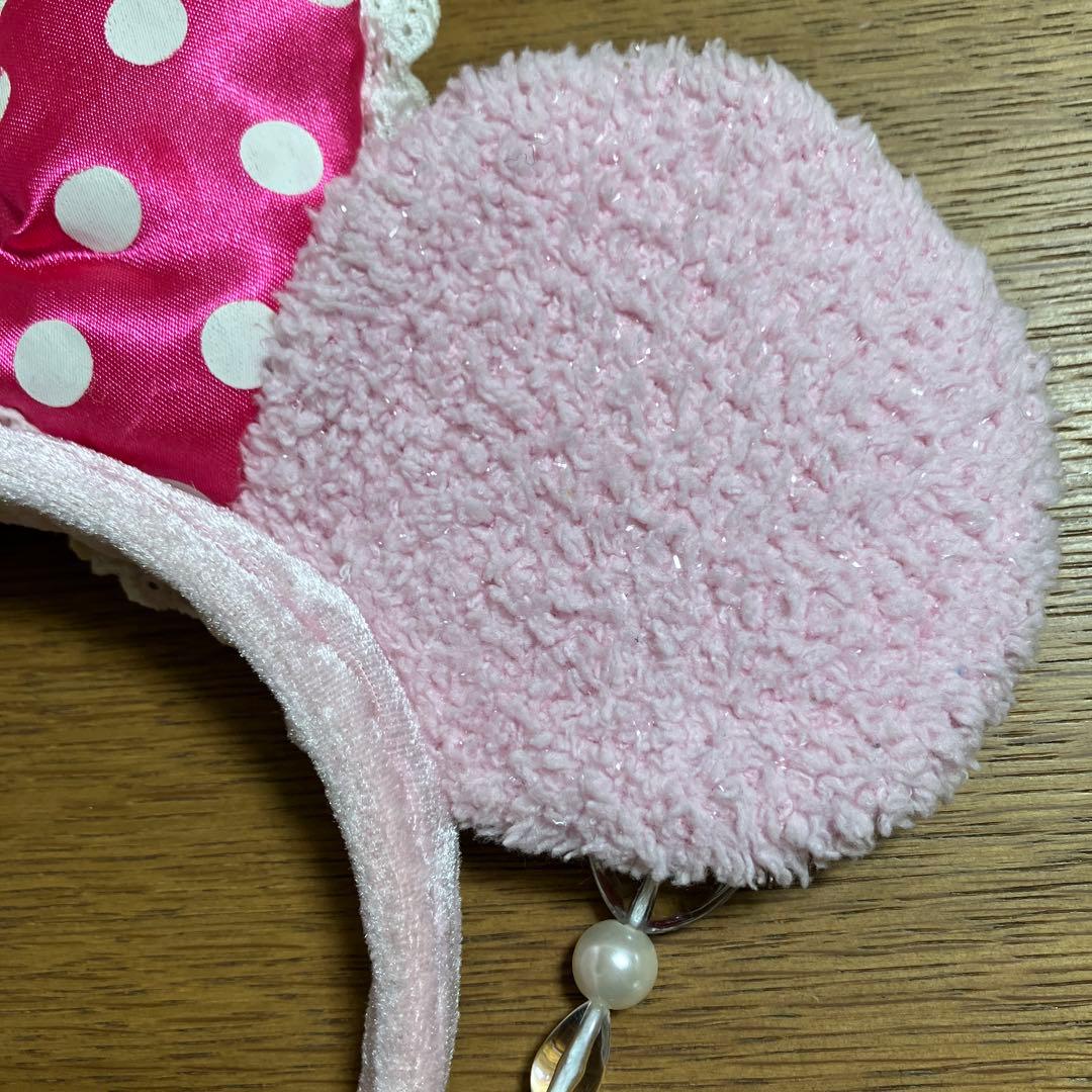 ディズニー カチューシャ ピンク リボン ミニー ドット 水玉