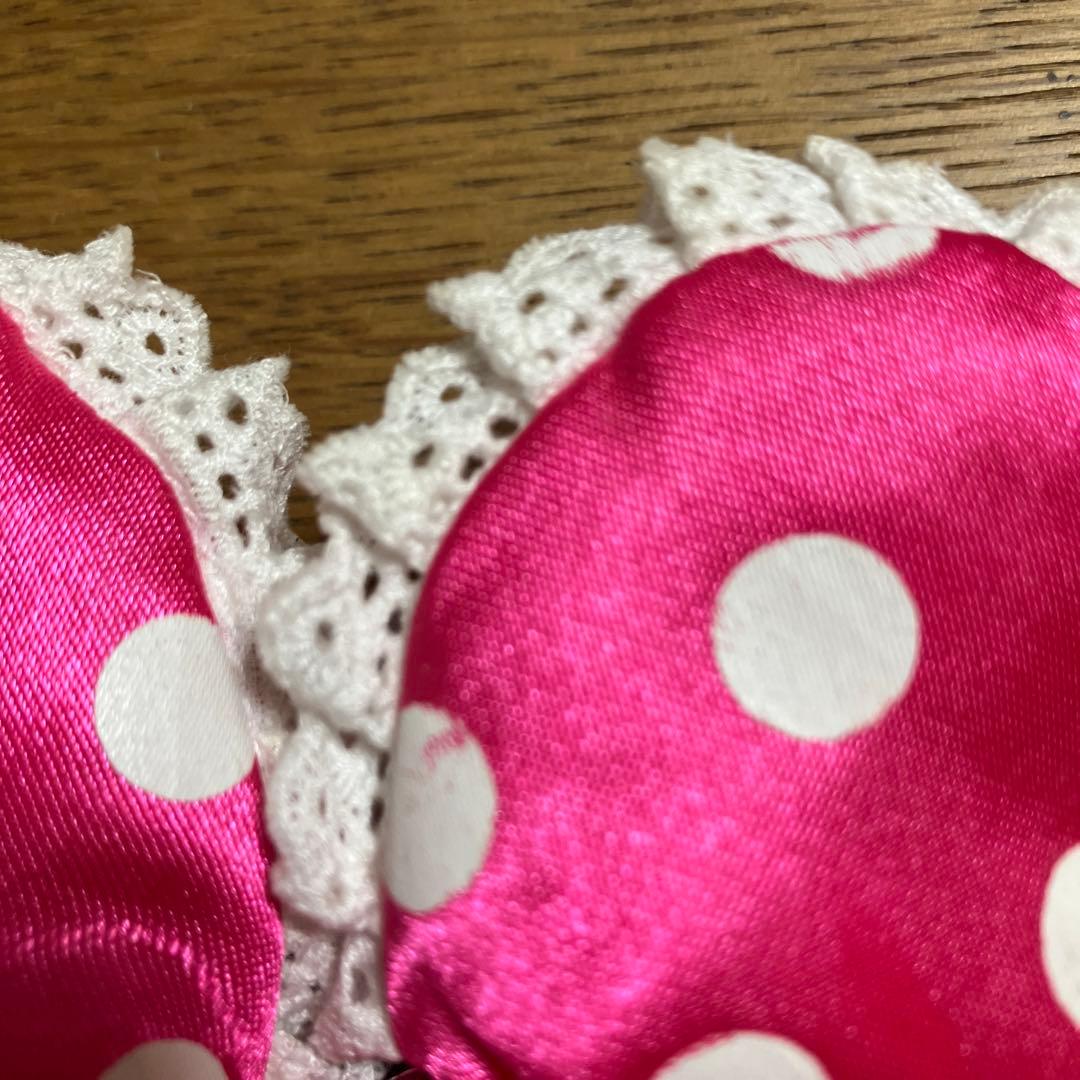 ディズニー カチューシャ ピンク リボン ミニー ドット 水玉