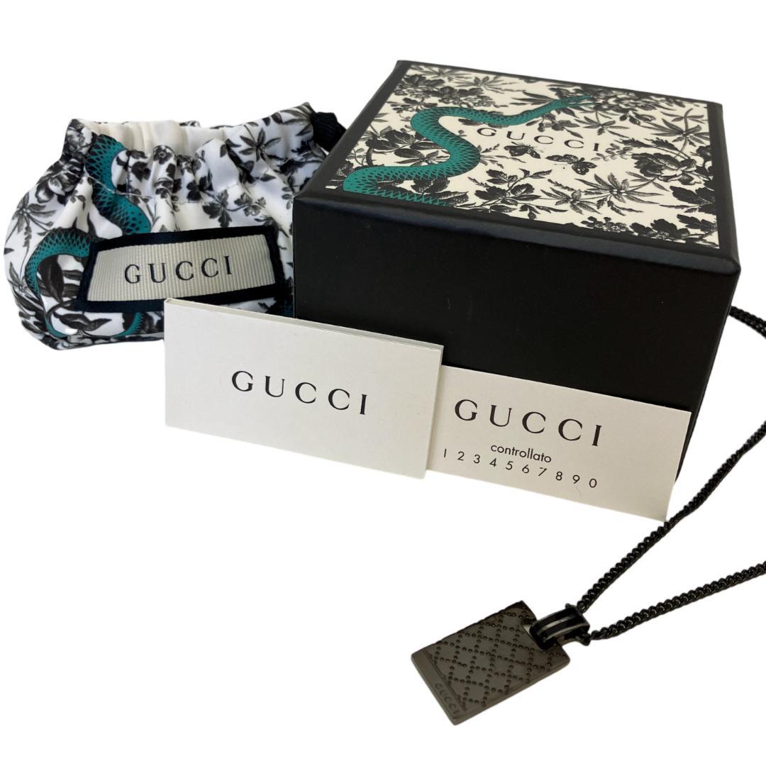 新品未使用 GUCCI グッチ ネックレス ウルトラブラック シルバー 925 GUCCI（グッチ） ネックレス GGタグ チェーン シルバー925 ブラック