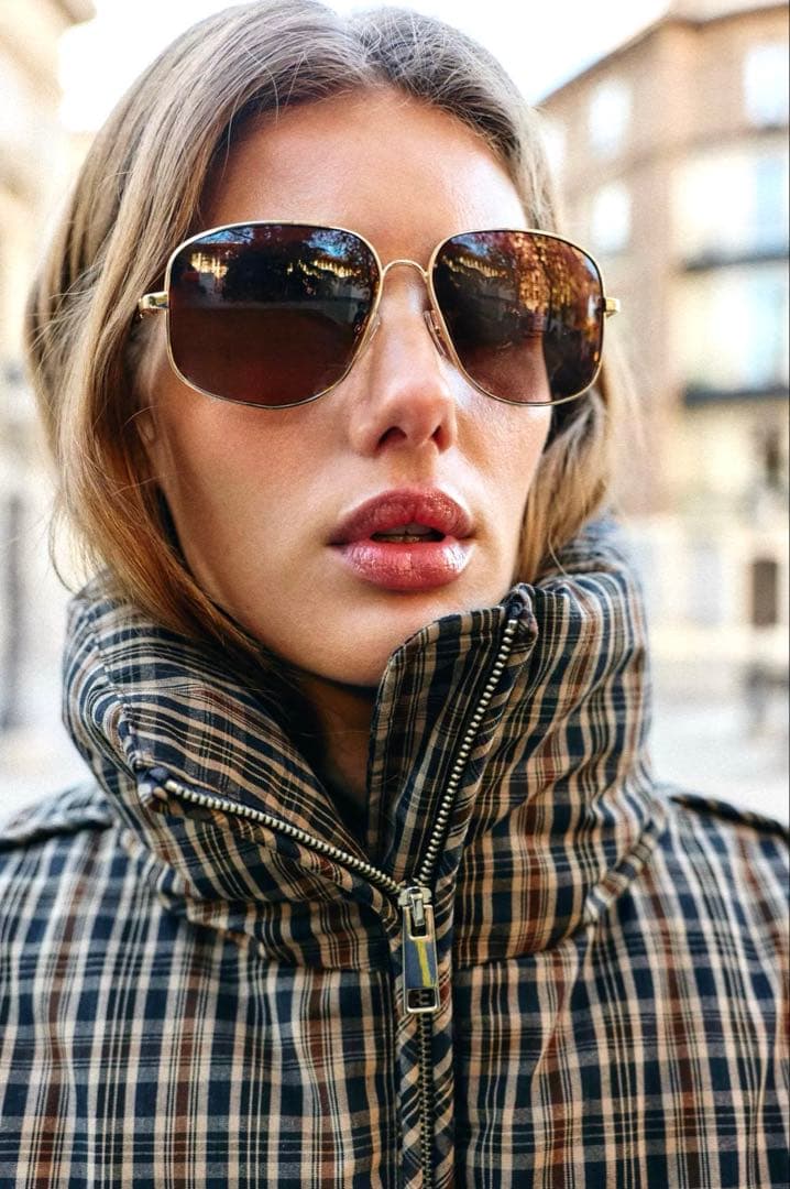 ZARA】ザラ XS チェック柄キルティングアノラック - メルカリ