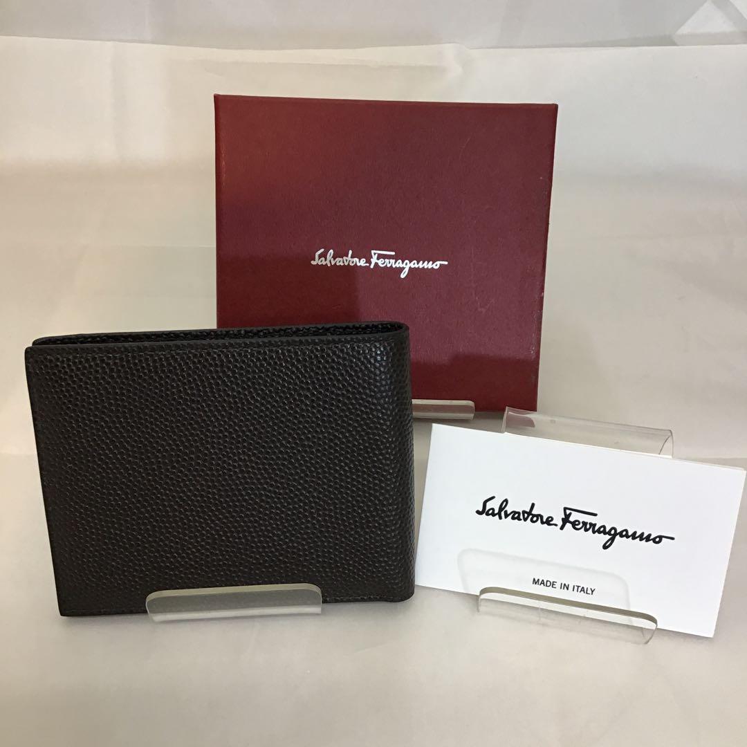 ❣️未使用❣️ サルバトーレ フェラガモ ダークブラウン カーフ 二