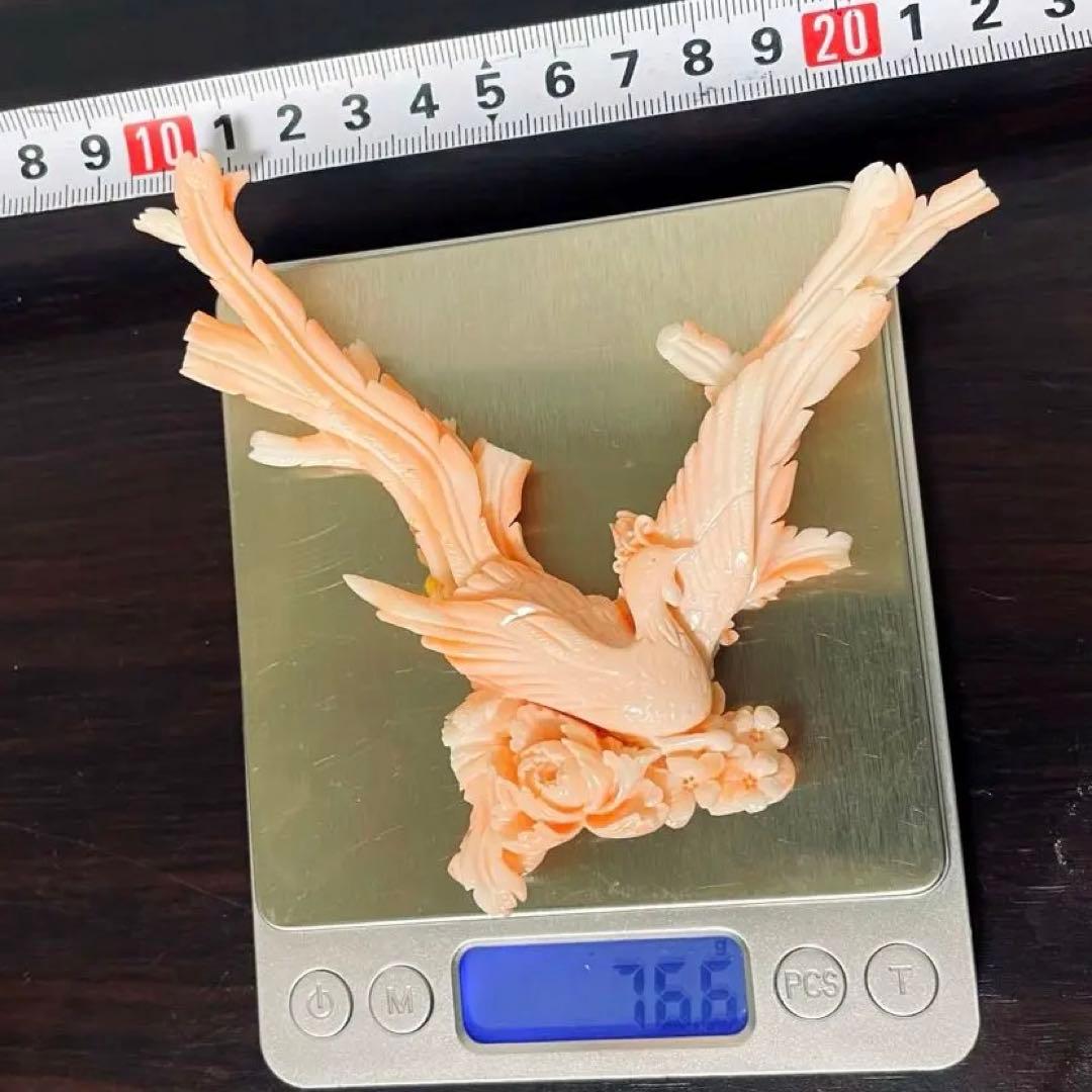 本珊瑚　珊瑚彫刻　珊瑚置物　手彫り　桃珊瑚　鳳凰　帯留め　宝石珊瑚　重さ76ｇ 楽天市場】1点物 守り本尊・桃珊瑚 『阿弥陀如来』一光作 3月 誕生石