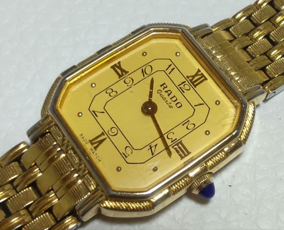 稼動品レア】RADO レディース腕時計 クォーツ ゴールドカラー
