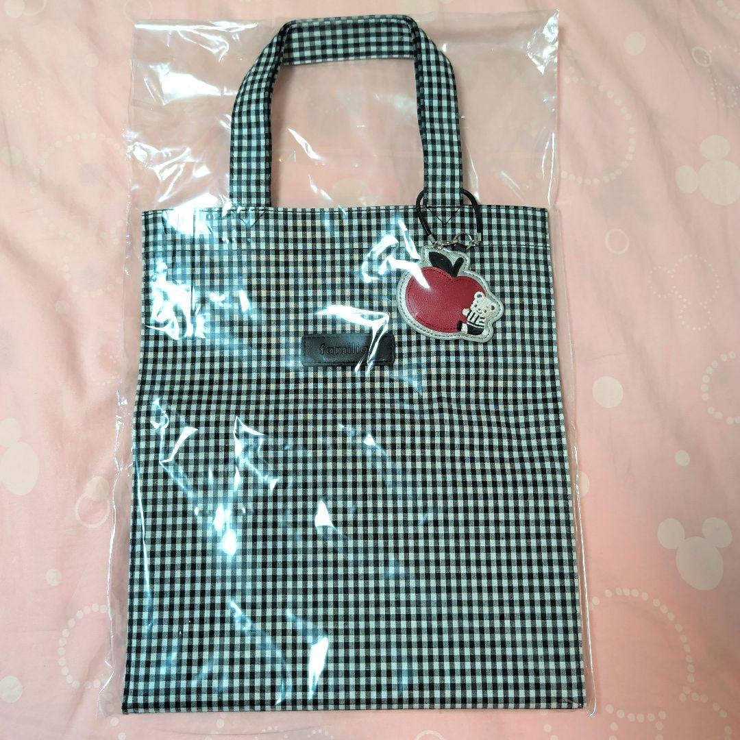 新品・未開封 タグ付き familiar ギンガムチェック トートバッグ