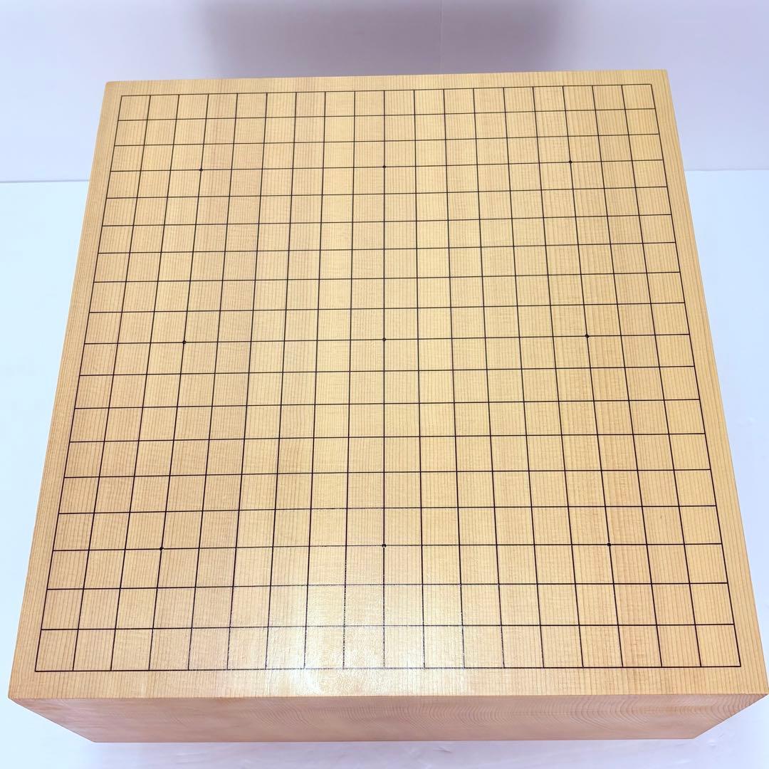 高級囲碁盤 17.5cm 天然漆線引き 桐蓋付 美品 伝統的技法 登録番号押印有
