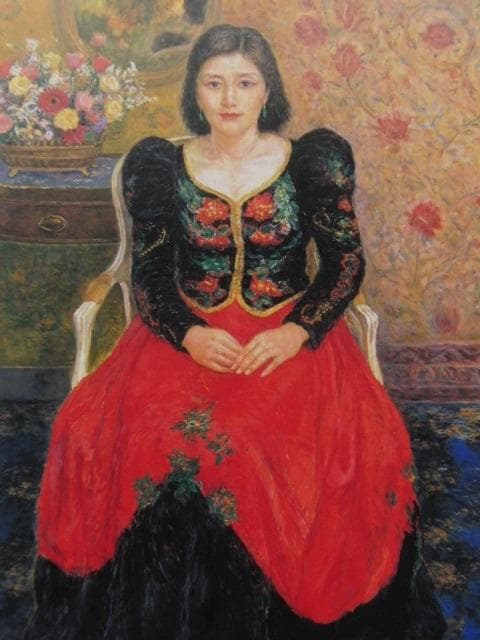 斎藤秀夫、【赤と黒のコスチューム】、希少な大判額装用画集より、美品