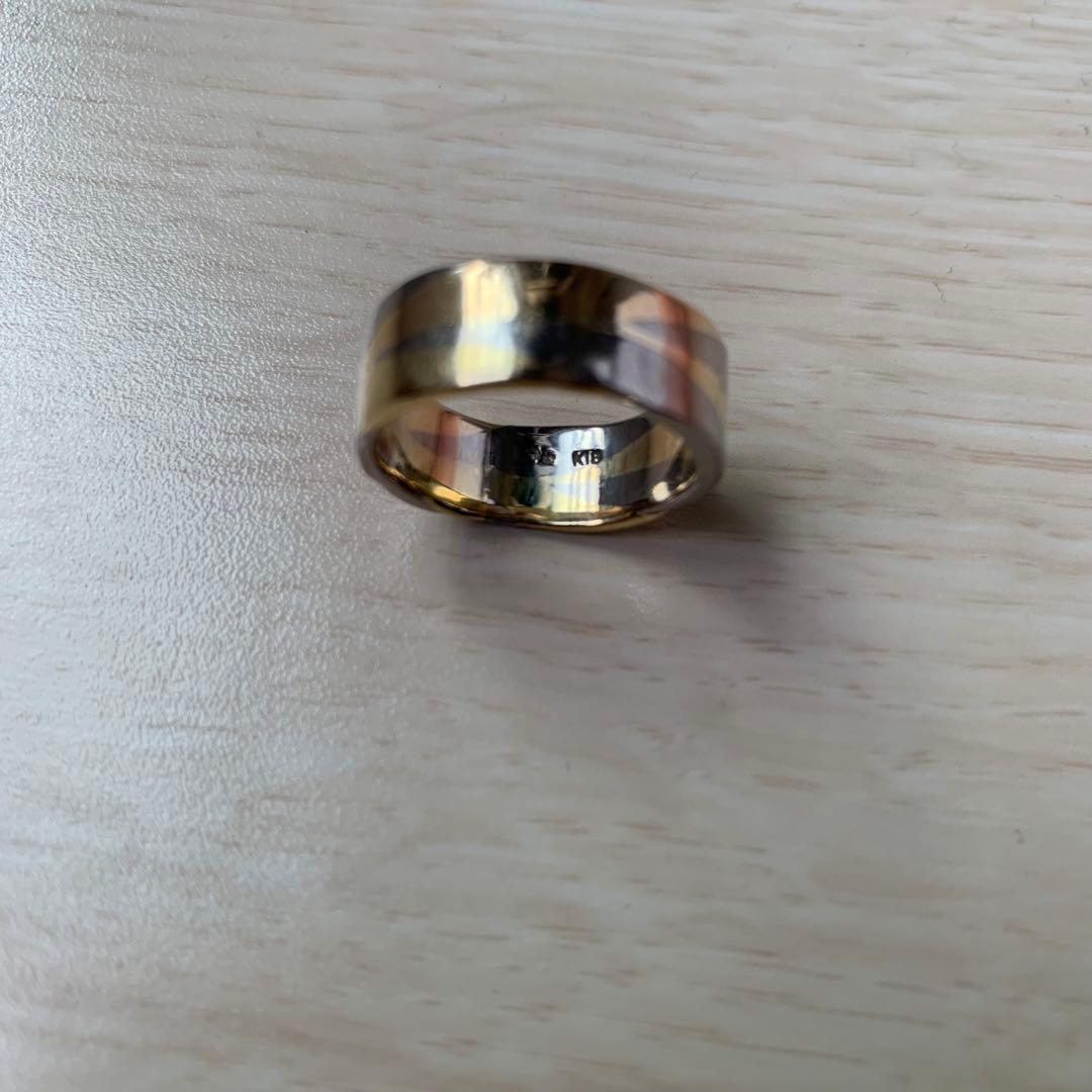 温泉様専用 市松 18金リング k18 ブラックゴールド 2トーン - メルカリ