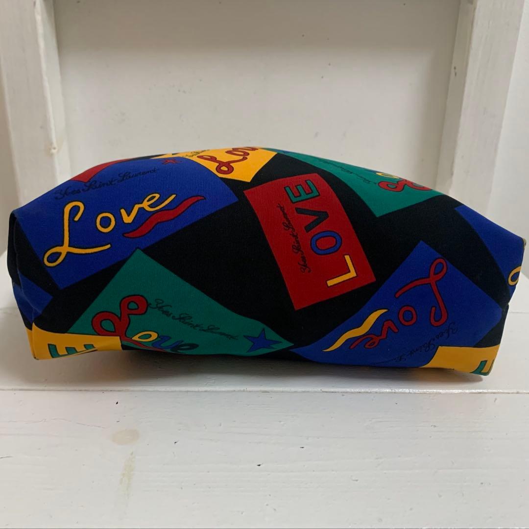 YVES SAINT LAURENT 80s FRANCE製 LOVE柄 ポーチ - メルカリ