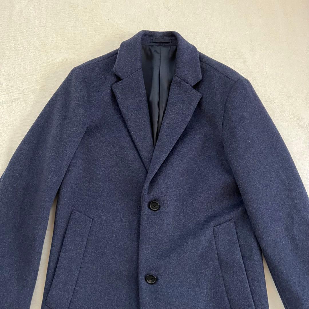 EDIFICE SUPER140s ビーバーチェスターコート ネイビー S - メルカリ