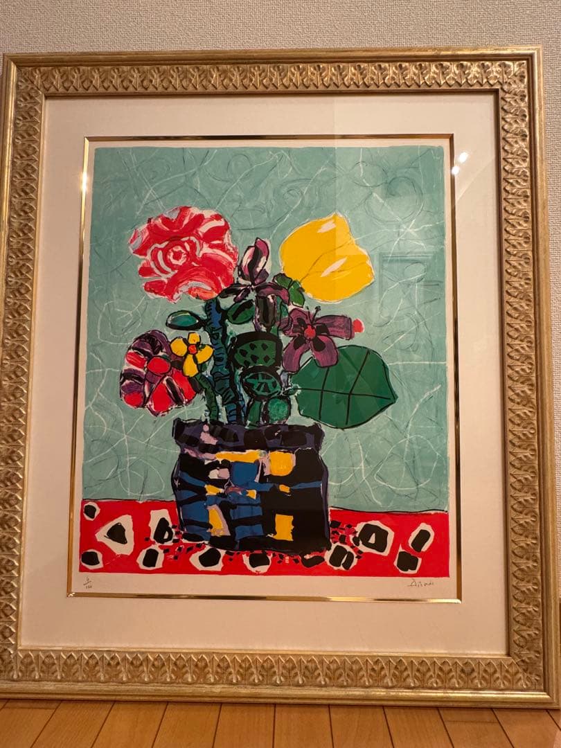 ポールアイズピリ 薄いブルーバックの花4/120 ポール・アイズピリ 「ブルーバックの花束」 Paul Aizpiri - 創業36年