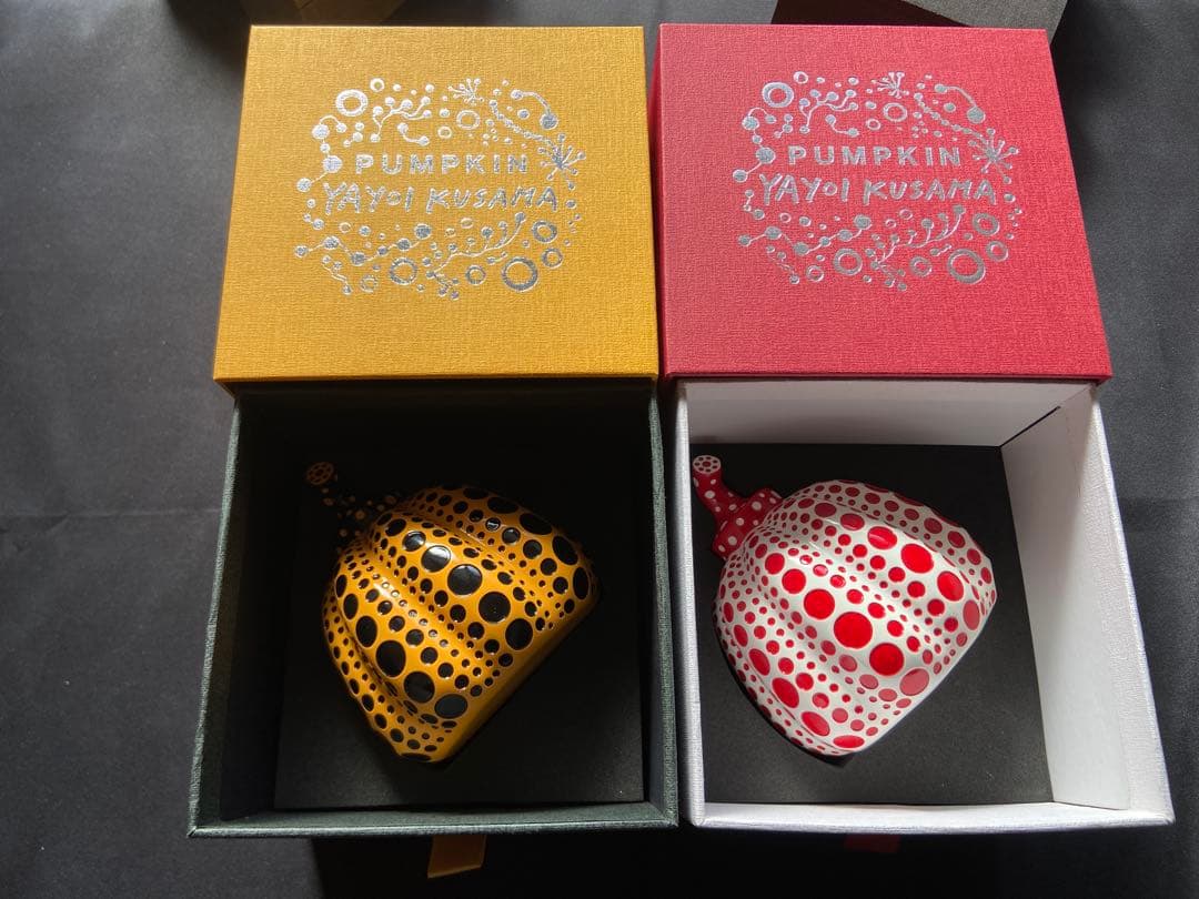 草間彌生 オブジェ パンプキン 黄＆赤 セット 箱付 Yayoi Kusama