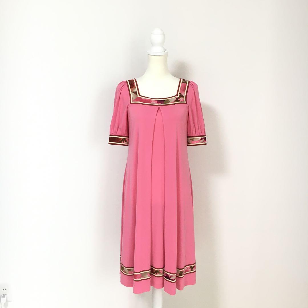 美品 LEONARD レオナール カンカン ストレッチ ワンピース - メルカリ