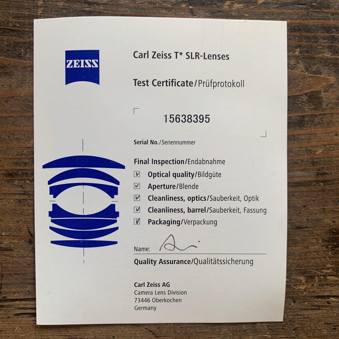 【ist様】Carl Zeiss Planar T* 1.4/50