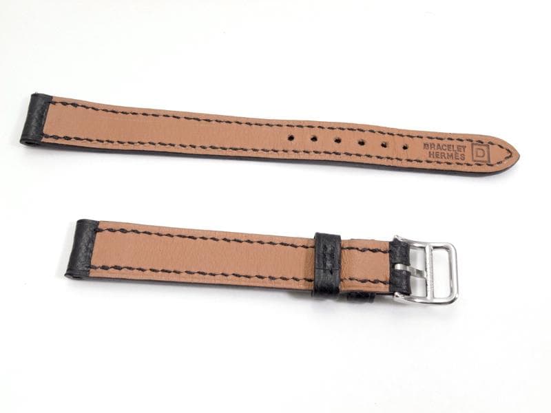 ステンレス尾錠つき☆エルメス純正レザーベルト（12mm