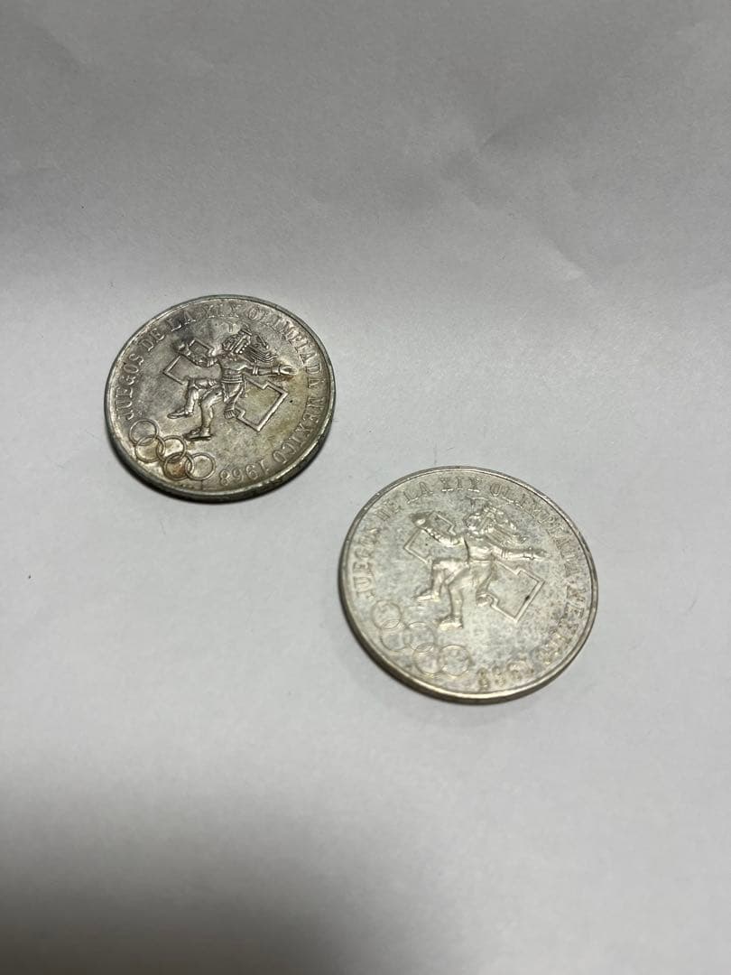 メキシコオリンピック記念硬貨25ペソ　1968年 2枚 メキシコ造幣局発行『1968年メキシコオリンピック記念25ペソ銀貨