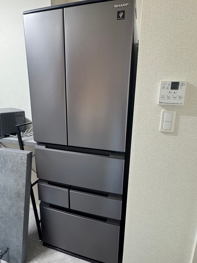 SHARP 4ドア冷蔵庫 大容量 グレー