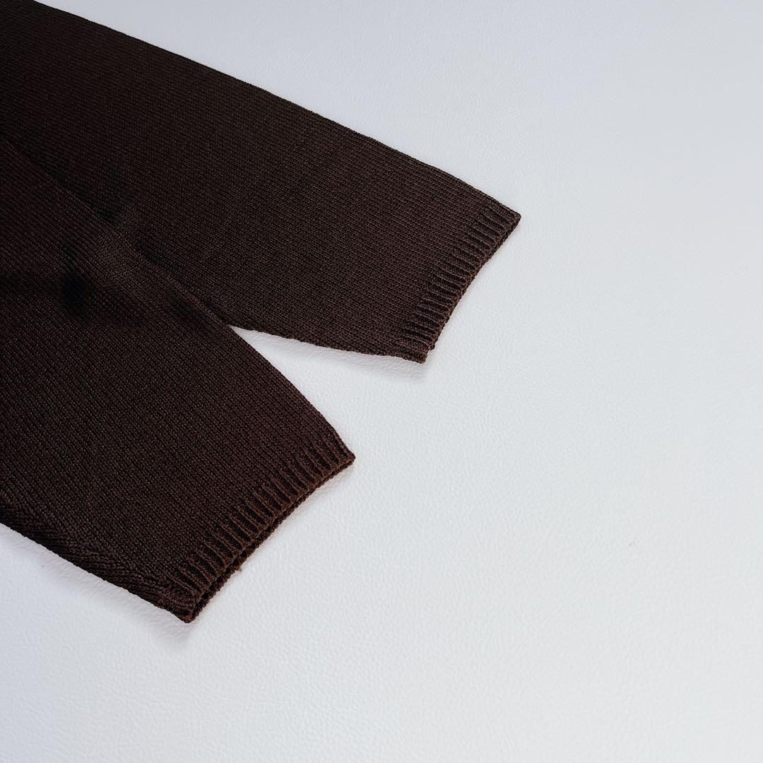 高級】ヨーガンレール シルク100% ニット ハイネック ブラウン M