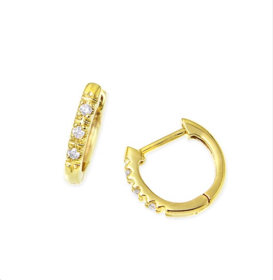 ツツミ❤︎イエローゴールドダイヤモンドフープピアス　K10 楽天市場】K10イエローゴールドダイヤモンドピアス : ジュエリーツツミ