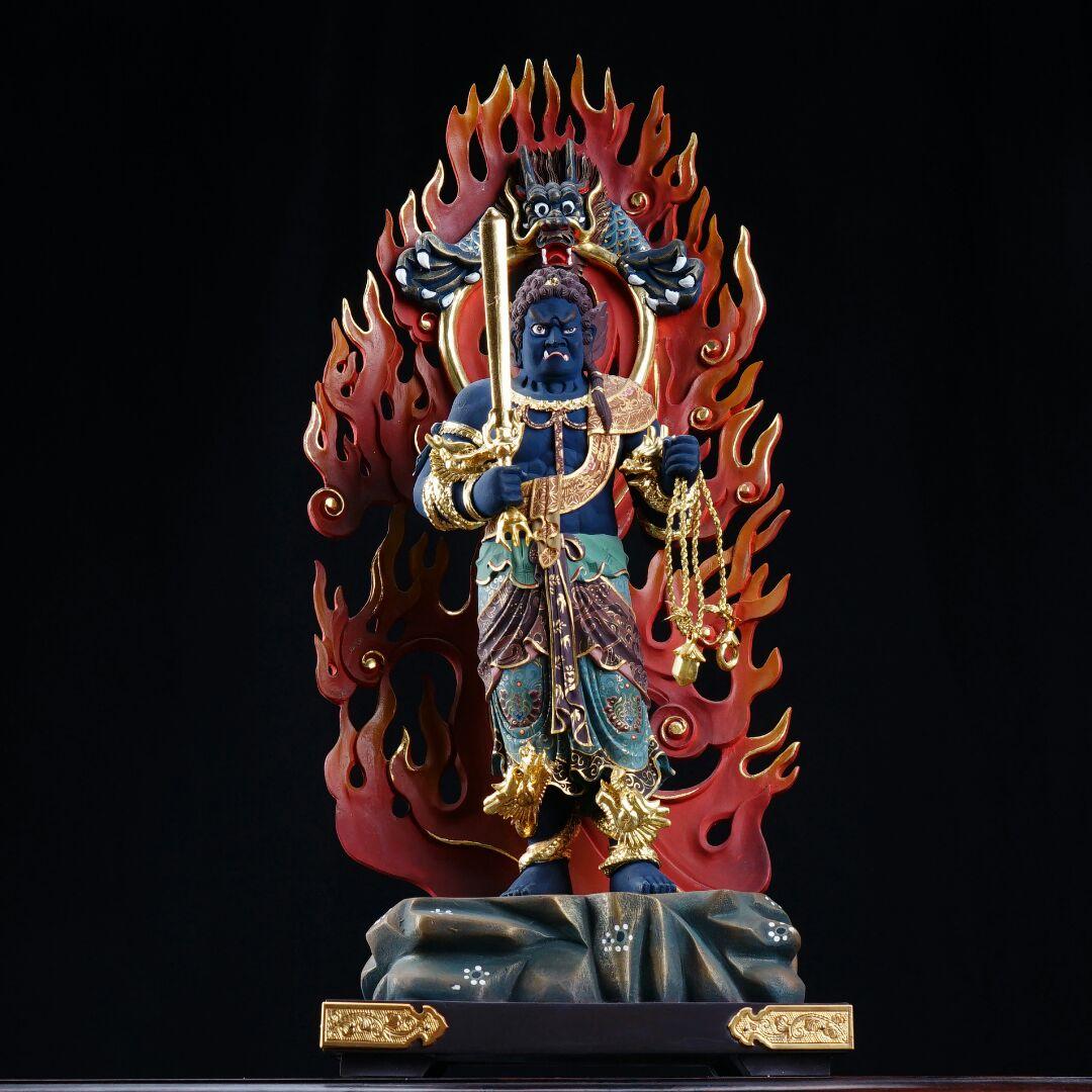 不動明王木彫彩絵 - メルカリ