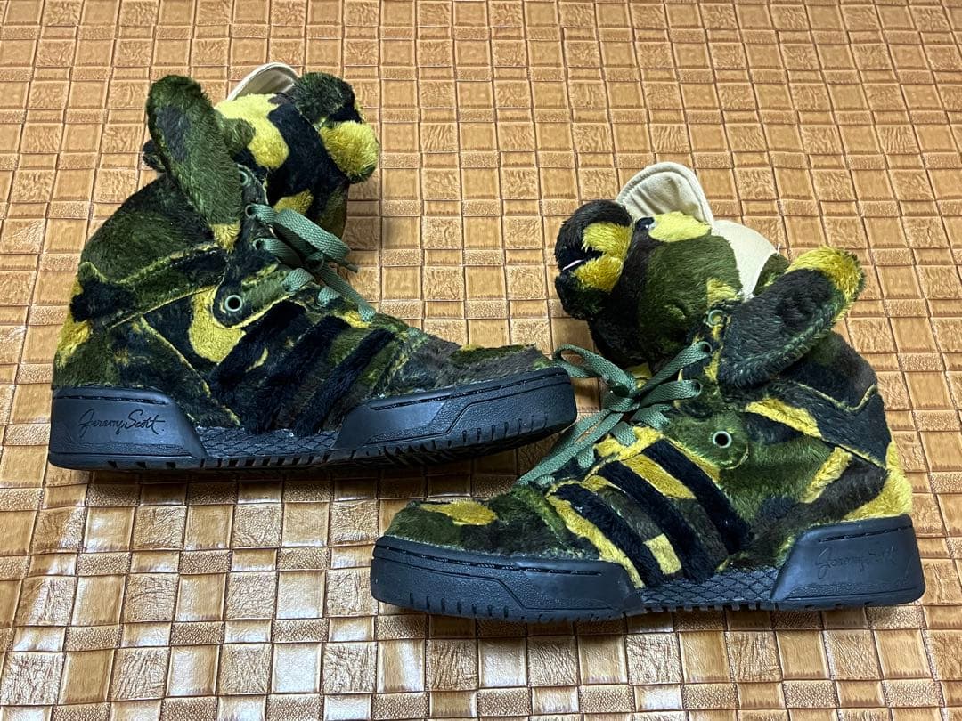 ジェレミースコット×アディダス 熊ぬいぐるみ スニーカー /23cm 迷彩