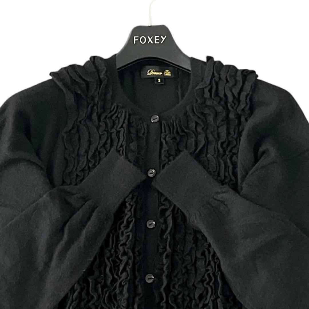 Drawer ドゥロワー 21AW カシミヤ100% 7G畦編みクルーネック フリル