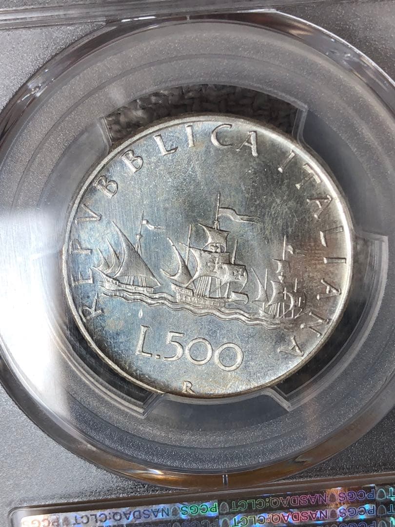 3625【PCGS鑑定品MS65】イタリア 1966年 500リラ 銀貨 - メルカリ