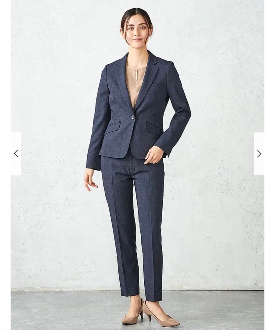 大幅値下げ！匿名発送☆1回のみ着用！洗える ネイビーチェックパンツ