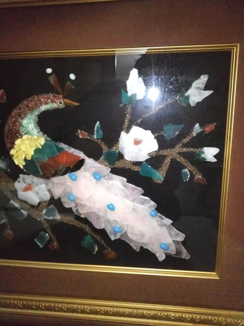 アンティーク 宝石画 貴石画 天然石 陶器絵画 - メルカリ