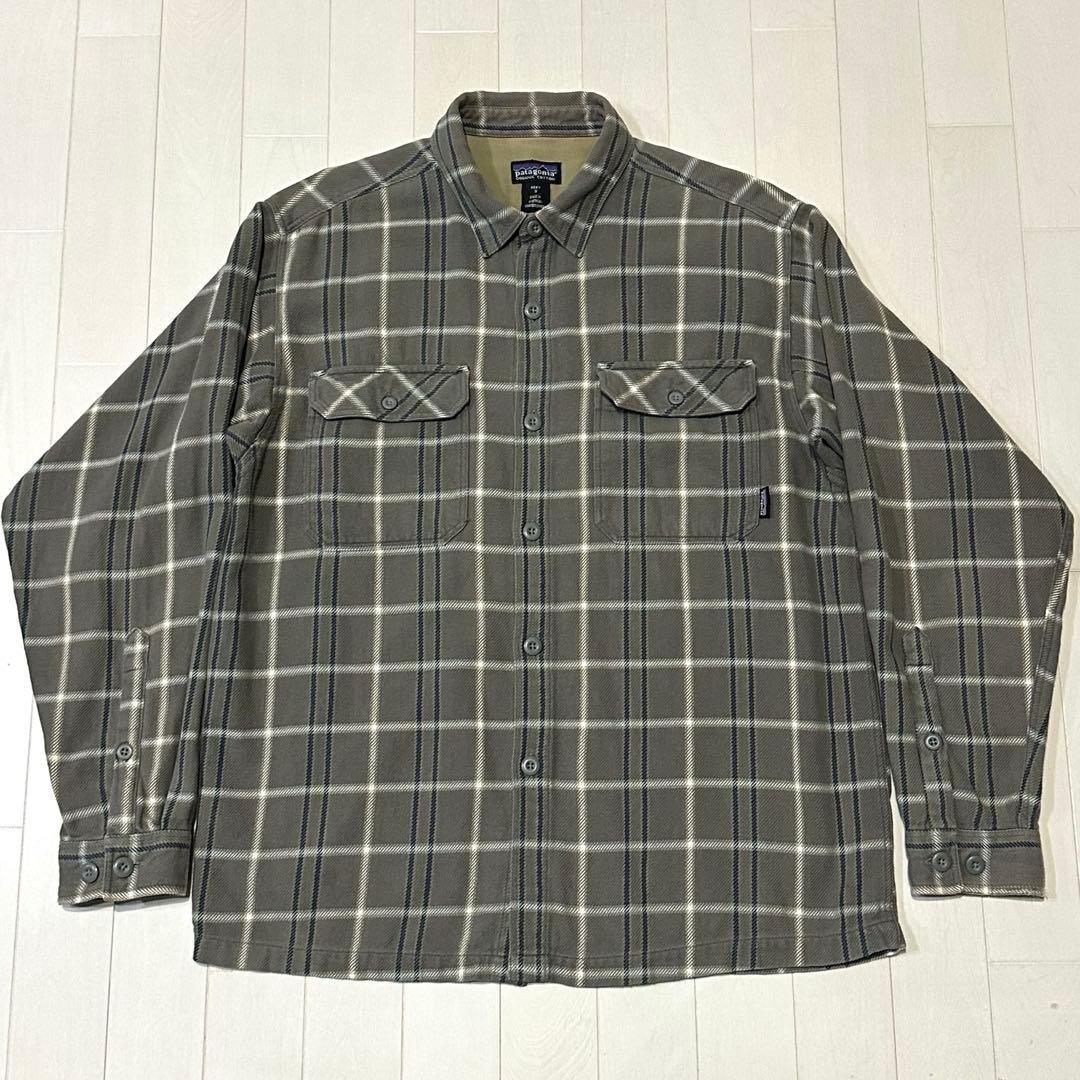 良色 パタゴニア 2002年 ポルトガル製 ヘビーフランネルシャツ グレー
