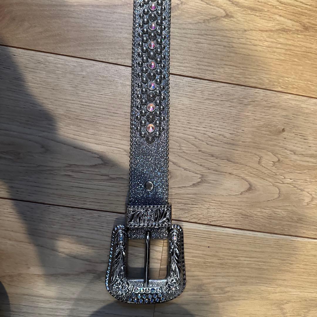 b.b.simone ビジュー付きベルト 30インチ