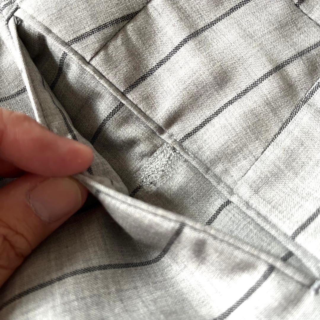 訳アリ】ベルウィッチ 春夏ストライプパンツ 46 クリーニング済み