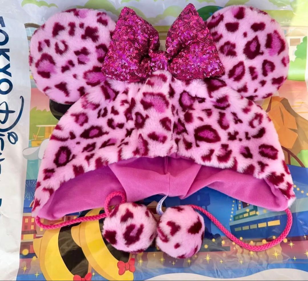 ファンキャップ】ディズニー ミニー レオパード柄 ヒョウ柄 ピンク 豹