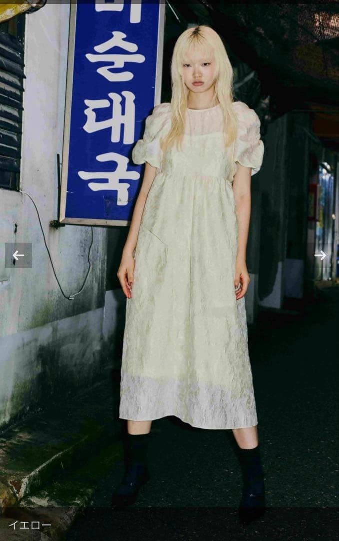 ANDRESD バブルスリーブジャガードドレス(M -TALL)