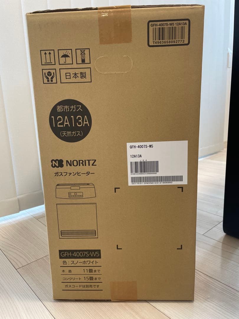 【都市ガス12A13A】NORITZガスファンヒーター GFH-4007S-W5