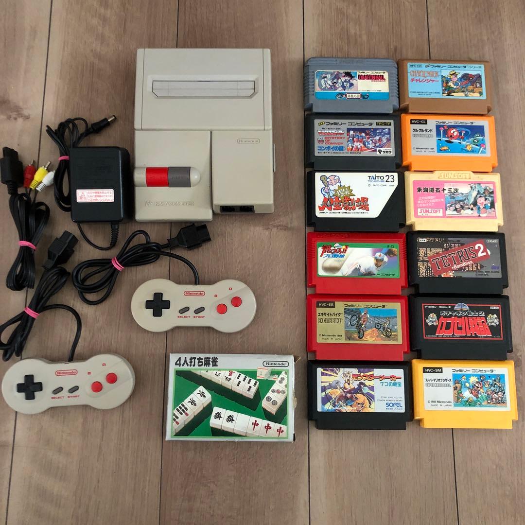 任天堂 ニューファミコン 本体一式 コントローラ 2個 ソフト13本付き