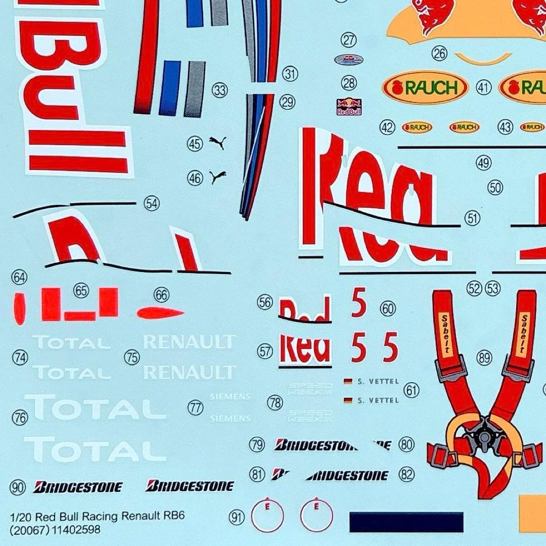 絶版 タミヤ 1/20 レッドブル RB6 純正 カルトグラフデカール 状態良好