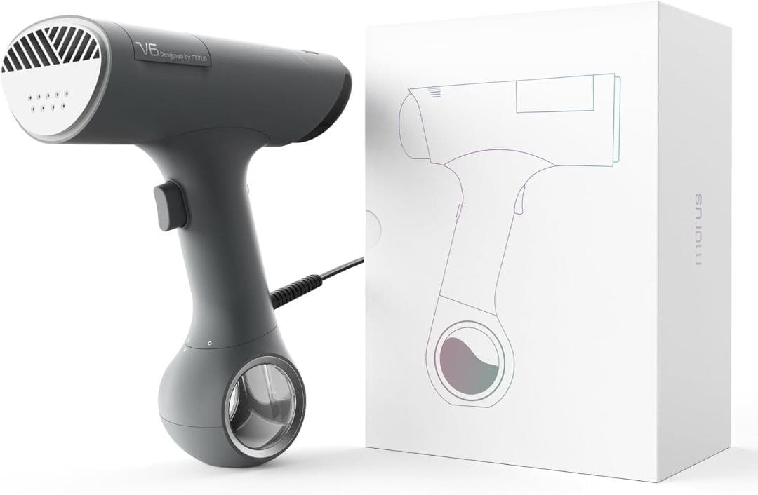 Morus V6 スチーマー ス チームアイロン真空吸着式 3000Pa強力吸引 Morus V6吸着式衣類スチーマー 20秒即熱 片手操作 3段吸着力調整 脱臭