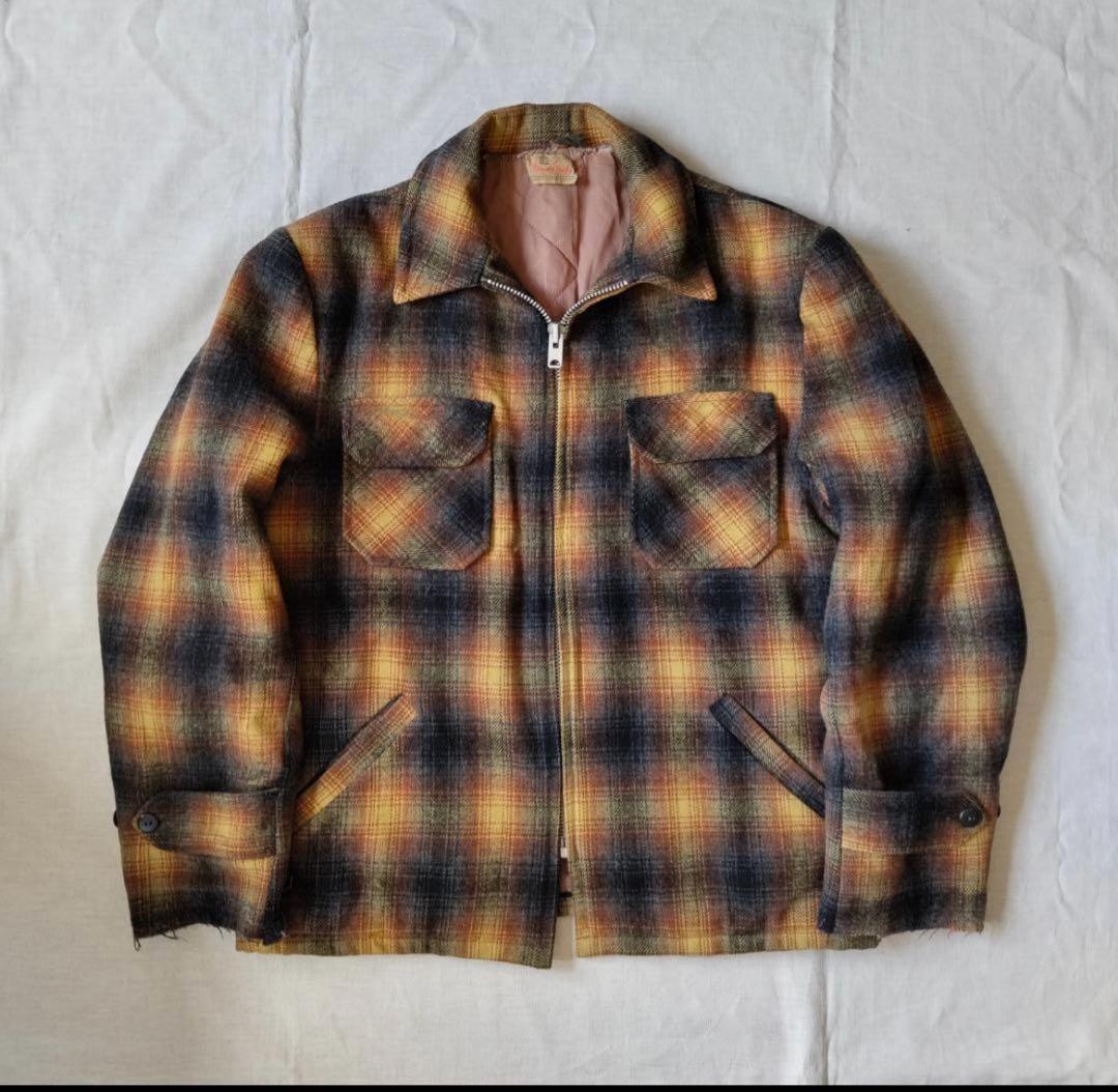 50s 60s オンブレ チェック ウールジャケット CPOジャケット 50s 60s オンブレ チェック ウールジャケット CPOジャケット - メルカリ